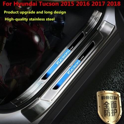 High-quality stainless steel Plate Door Sill Welcome Pedal Car Styling Accessories For Hyundai Tucson 2015 2016 2017 2018
