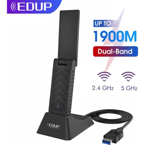 EDUP 1900Mbps USB 3.0 WIFI Adapter Dual Band 5Ghz/2.4Ghz USB AC Network Card Wifi Long Range Receiver Antena for Laptop Desktop