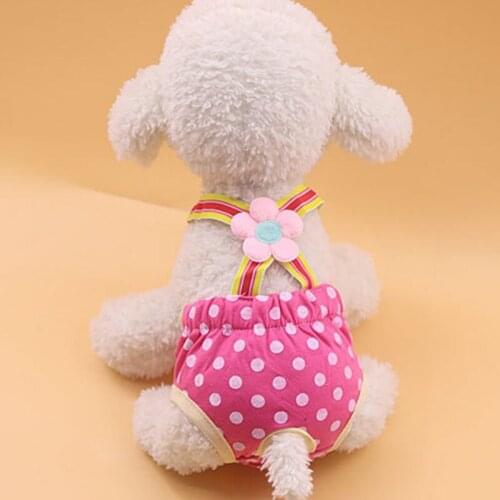 Pet Dog Shorts Diaper Sanitary Physiological Pants Reusable Dot Pattern Female Dog Short Panties Menstruation Underwear