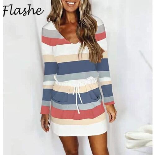 Sexy Mini Dress Women Boho Long Sleeve Summer Dresses For Women V Neck Lace Up A-Line Solid Party Dress Autumn Vestidos