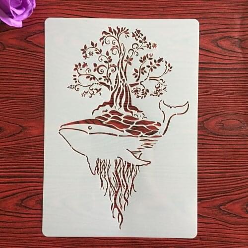 1Pcs dolphin A4 29*21cm Stencil For Painting Scrapbook Coloring Embossing Album Decorative Template drawing mandala stencils