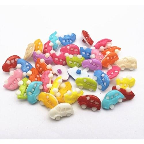 100pcs 11x17mm DIY Sewing Accessories Mixed Car Shank Buttons For Children Crafts Plastic Button
