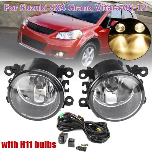 2Pcs Car Front Fog Lights With Wiring H11 Bulbs Relay Kit For Suzuki SX4 for-grand Vitara 2006 2007 2008 2009 2010 2011 2012