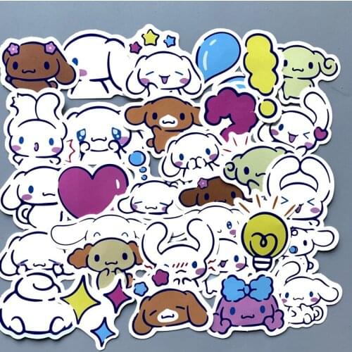 38pcs Cute soft long ear dog cartoon waterproof Stickers For Suitcase Skateboard Laptop Luggage Fridge Phone Car Styling DIY