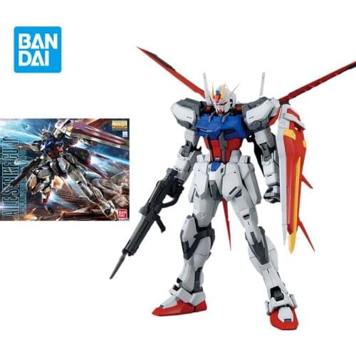 Bandai Gundam Model Kit Assemble Figure MG 1/100 Aile Strik Anime HD Version Japanese Animation Action Dolls Childrens Toys