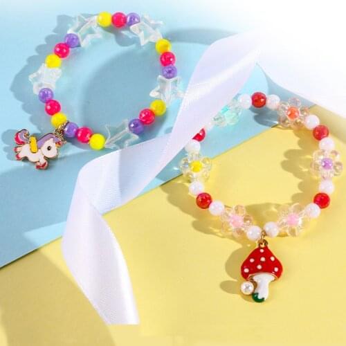 Makersland Star Moon Popcorn beads Bracelet Friendship Glass Bracelets For Girls Cloud Flower Lollipop Jewelry Accessories 2021
