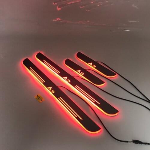 Express Delivery Led Door Sill Plate Strip Welcome Light Pathway Accessories Guard Protectors for Audi A3