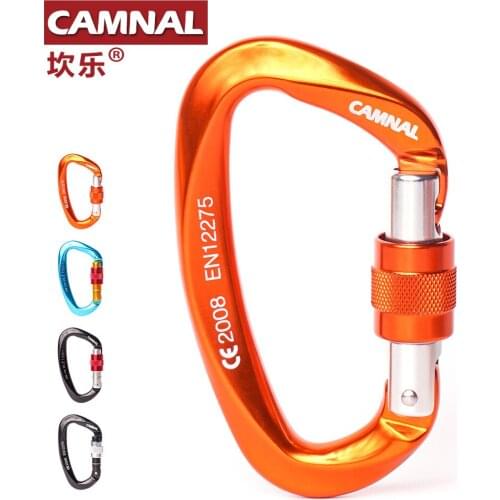 CAMNAL outdoor professional mountaineering buckle screw master lock D-shaped mountaineering climbing equipment screw buckle 25KN