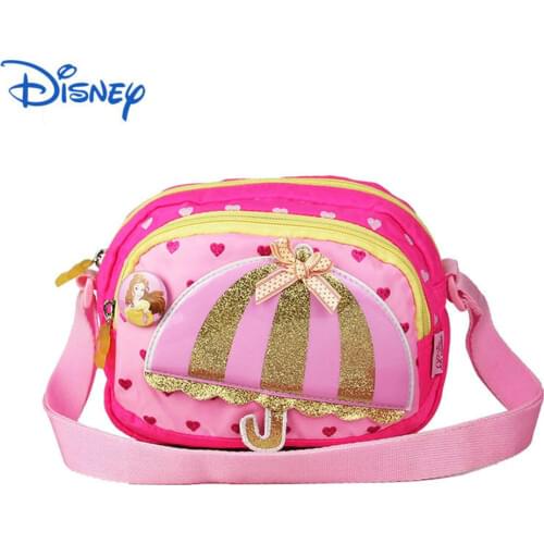 Disney Princess Childrens Shoulder Bag girls Messenger Bag Pink Light Girl Baby Shoulder Bag Book Outdoor Children Handbags