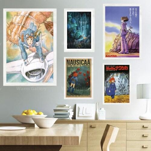 Home Decor Canvas Painting Nausicaa Valley of the Wind Classic Movie Japan Anime Art Nordic Style Wall Watercolor Poster Bedroom