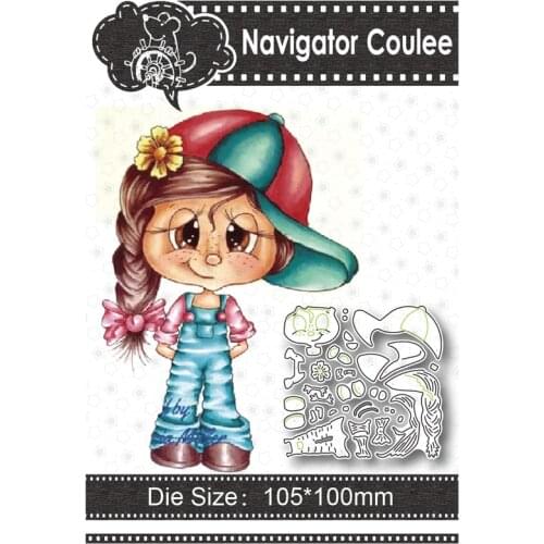 Metal cutting mold hat girl died of scrapbook layered drawing crafts, decorative stamps and embossed greeting cards 2021