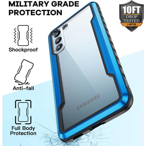 Hybrid Simple Metal Bumper Phone Case For Samsung Galaxy S21 Ultra Shockproof Soft TPU Clear Cover for Samsung S21 Plus S21 Case