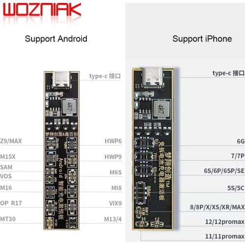 WOZNIAK Battery Activation Fast Charging Tools C-001 for iPhone 11 12 pro max X XS MAX XR 6 6s 7 8 Phones Battery repair Tool