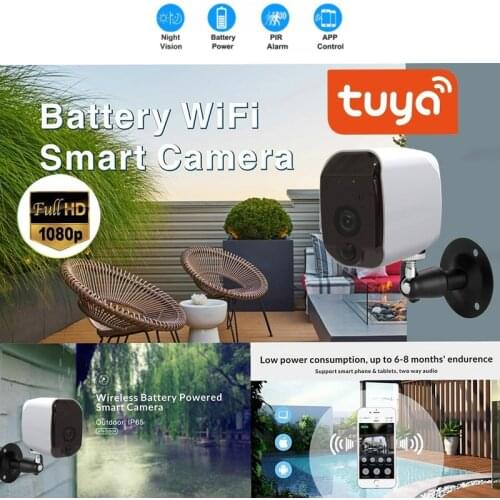 Tuya WIFI Camera Battery Powered 1080P HD Outdoor Wireless Security IP Camera Surveillance Weatherproof PIR Alarm Record Audio