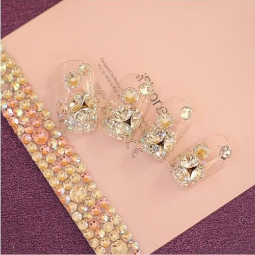 24pcs Artificial Diamond Transparent Fake Nails Silver Glitter False Nails Long Nail Tip Extension Elegant Manicure Beauty