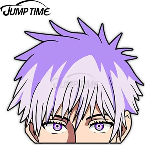 JumpTime 13 x8cm Satoru Gojo Peeker Anime Jujutsu Kaisen Decal Sunscreen Car Sticker Creativite Bumper Waterproof Vinyl Car Wrap