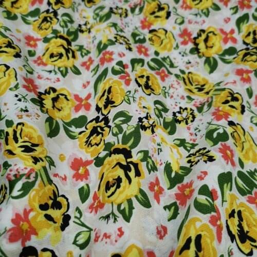 Qualified Dress DIY Fabric Floral Print Autumn Style Dropping Chiffon Skirt Sewing Clothing