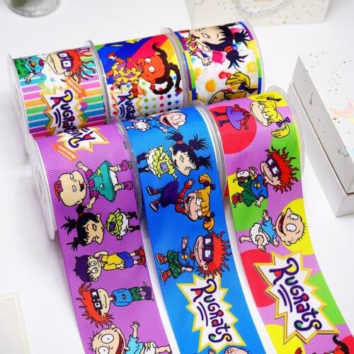 5yards Printed Grosgrain Ribbon For Crafts DIY Hair Bows Birthday Decoration28033