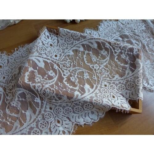 Beautiful Floral Tulle Chantilly Lace Trim In White Lace DIY Decorative Handcrafted Lace Trim