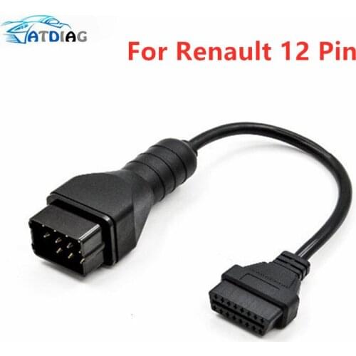 Best Price For Re-na*ult 12 Pin OBDII OBD 2 Connector Adapter Diagnostic Extension Cable 16 Pin For Re-nau-lt 12Pin