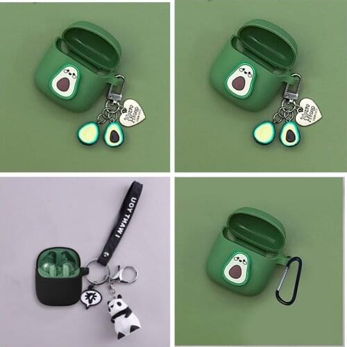 Cute for JBL tune 220 Case cartoon Avocado / Dog keychain Silicone Wireless Bluetooth Earphones Cover Case for JBL t220 225 case