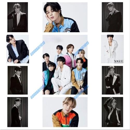 Kpop 5D DIY Diamond Painting "Bangtan" Boy Cross Stitch Kits Full Drill Diamond Embroidery Mosaic Home Decor Black and White