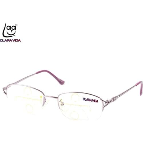 =CLARA VIDA BRAND= Progressive multifocal reading glasses See near far Ultra light alloy intelligence ADD +1 +1.5 +2 +2.5 to +4