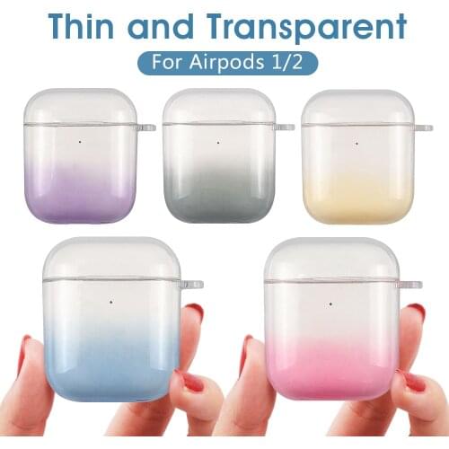 Gradient Transparent TPU Case For Apple AirPods 1 2 Wireless Headphone Protector Soft Silicone case For Air Pods 1 2 Candy Color