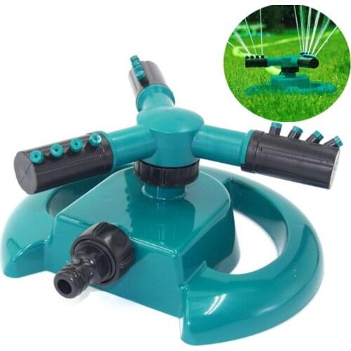 Garden Sprinkler Automatic Lawn Water Sprinkler 360 Degree 3-Arm Rotating Garden Grass Water Sprinkler Lawn Irrigation Tool