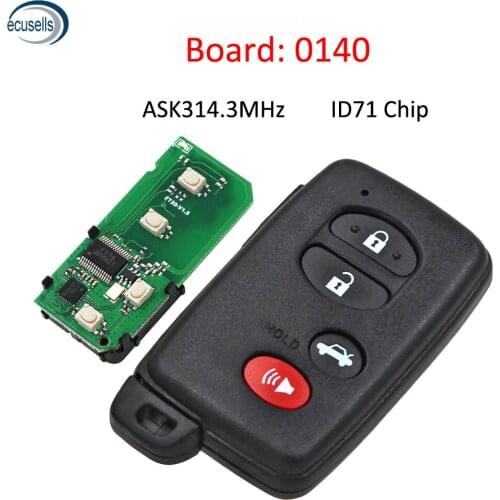 Smart Card US(3+1-SUV)Button ASK314.3Mhz ID71-0140 Use for Toyota Carmy Reiz Pardoa Aalon 2005 2006 2007 2008 2009 2010