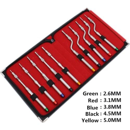 5 Pcs Dental Implant Osteotome Instrument Mandibular Sinus Elevator Tool Concave Tips sinus Lifting Device Implant Bone Extruder