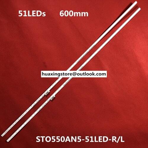 2pcs LED Backlight Strip 51 lamp for Sony STO550AP5 51LED R STO550AN5 L KD-55X720E KD-55XE7093 KD-55XE7002 V550QWSE05 LSY550FN