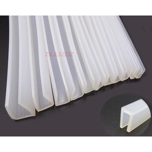 1 Meter U Channel silicone rubber glass sealing strips shower room door and window glass edge trim glazing weatherstrip