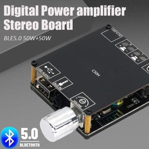 XY-C50H Bluetooth 5.0 Wireless Audio TPA3116 Digital Power amplifier Stereo board 50Wx2 Bluetooth Amp Amplificador 3.5MM USB APP