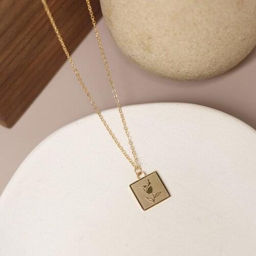 YUN RUO 316 Titanium Steel 18K Gold Jewelry Rose Flower Pendant Necklace Woman Fashion Accessory Never Fade washable Top Quality