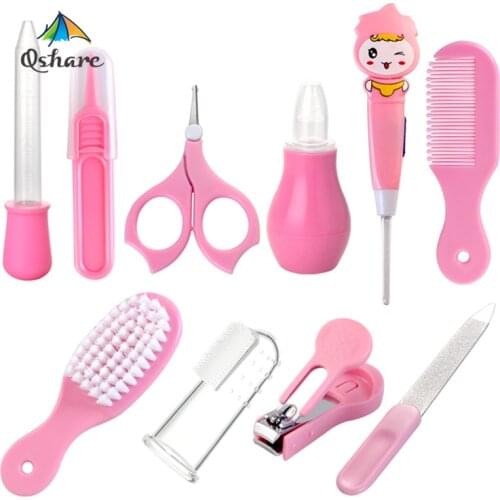 10Pcs/Set Baby Health Kits,Nursery Care Kids, Nail Hair Nose Cleaner Tool,Baby Grooming Kit