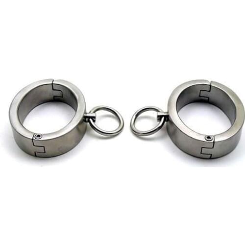 2cm High Stainless Steel Hand Cuffs BDSM Bondage Torture Restraints Sex Toys For Women/Men Slave Handcuffs Metal Fetish