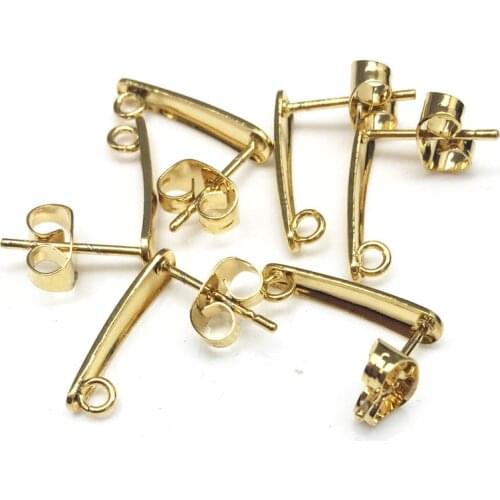 20pcs Stainless Steel Silver Color Rectangle Bar Post Earrings Components for Dangle Earring Making