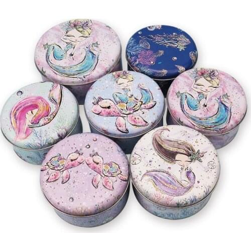 6pcs Candle Tin Jars Empty Tinplate Storage Box Round Shape Candy Tea Tin Party Wedding Sweets Coffee Chocolate Sugar Mini Tea