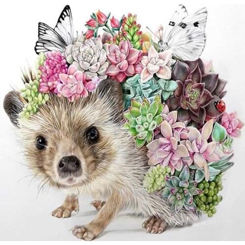 5d DIY Diamond Embroidery flowers Hedgehog cactus Diamond Painting Cross Stitch Full Square Drill Mosaic Rhinestone Decoration