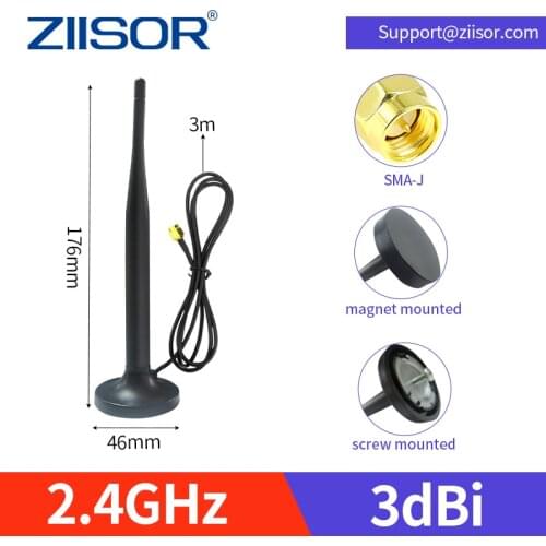 2.4G Wifi Router Antenna for Network Signal SMA Male with Magnet Mounted Screw Fixing for Outdoor 2.4GHz Antenne Omnidirectional
