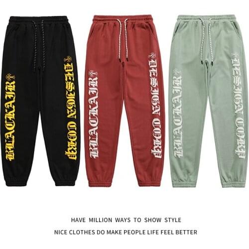 New Arrival Autumn Spring Sanskrit Letter Foaming Print Women Jogger Sweatpants Unisex Men Streetwear Trouser Pants Hip Hop Chic