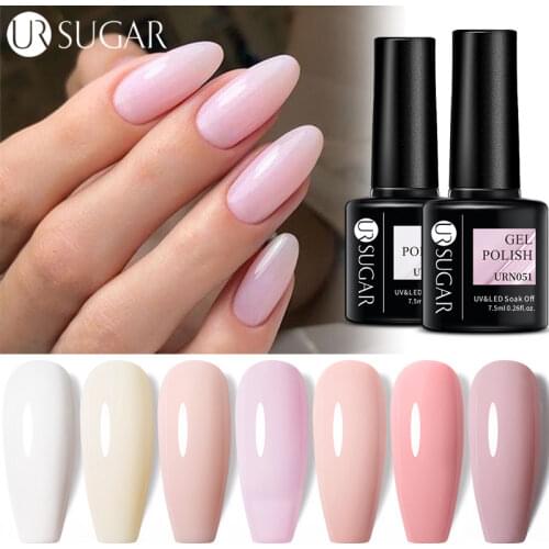 UR SUGAR 7.5ml Pink Nude White Colors Gel Varnish Semi Permanent Soak Off UV Gel Nail Polish Hybrid Varnish Nails Art Manicure