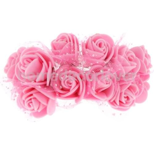 Bunch Artificial Small Roses Flowers Home Wedding Party Hair Decor Baby Pink