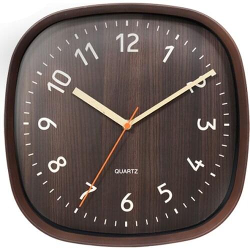 Square plastic wall clock mute free punching living room clock wall modern minimalist creative clock quartz clock wall watch