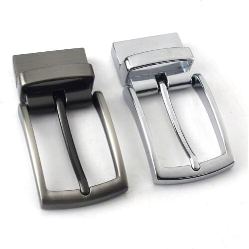 1pcs 35mm Metal Men Belt Buckle Clip Buckle Matte Brown Chrome Rotatable Bottom Single Pin Half Buckle Leather Craft Belt Strap
