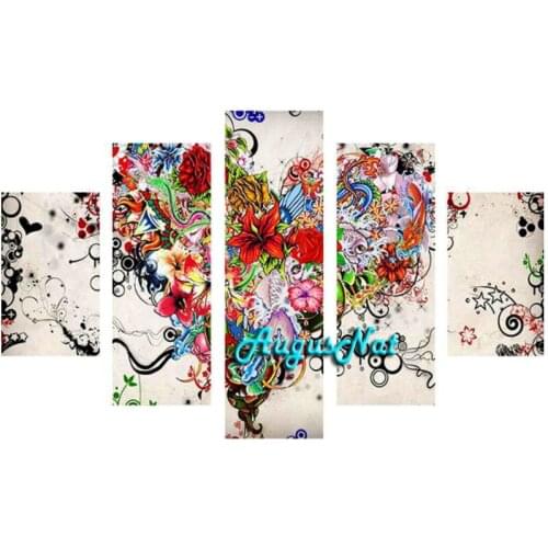Heart diamond painting kit full drill diamond sticker diy flower wall art mosaic rhinestone pasted multi pictures combination
