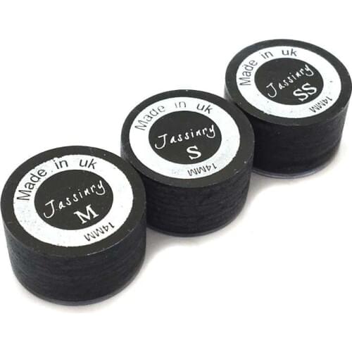 10pcs/lot 2017 Latest Jassinry 14mm Billiards Pool cue tips with pad black SS/S/M/H 8layers pigskin with 2layers pads tips