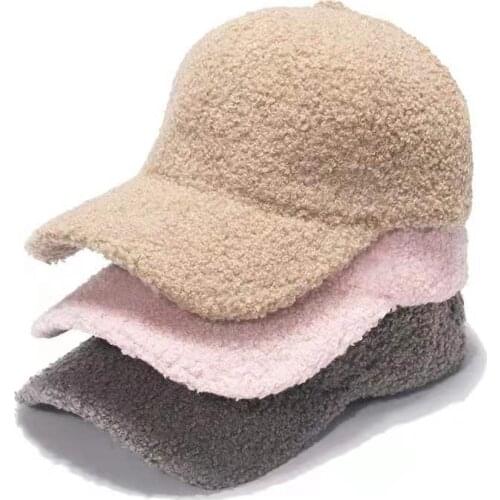 New Fashion Unisex Wool Baseball Cap Snapback Thicken Warm Pure Color Casquette Hat Men Women Hats Wholesale Winter Outdoor Caps