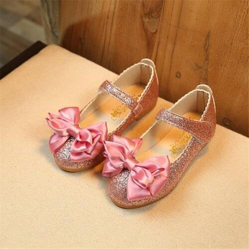 New age season 2021 childrens princess shoes girls single bright leather bowknot flat shoes